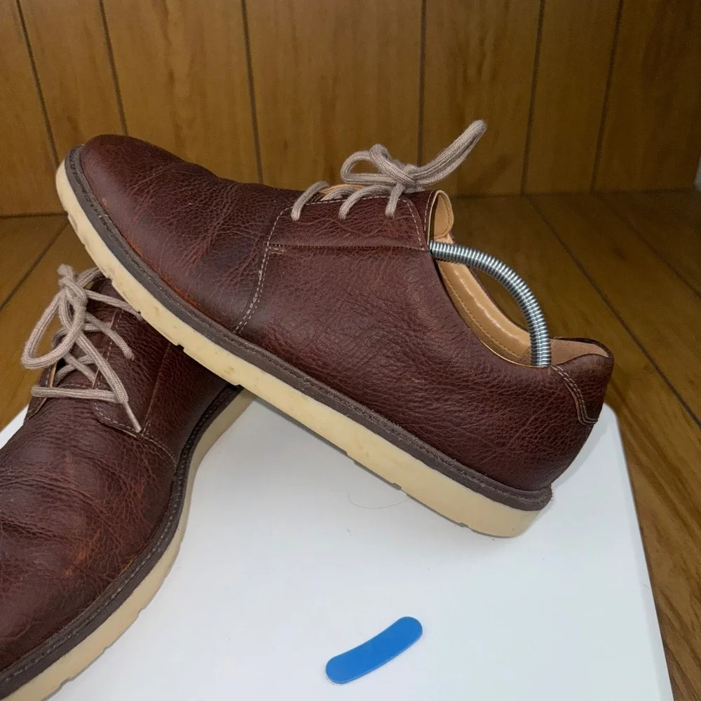 Clarks Mens Leather Lace‎ Up Oxford Dress Shoes Brown Size 11.5